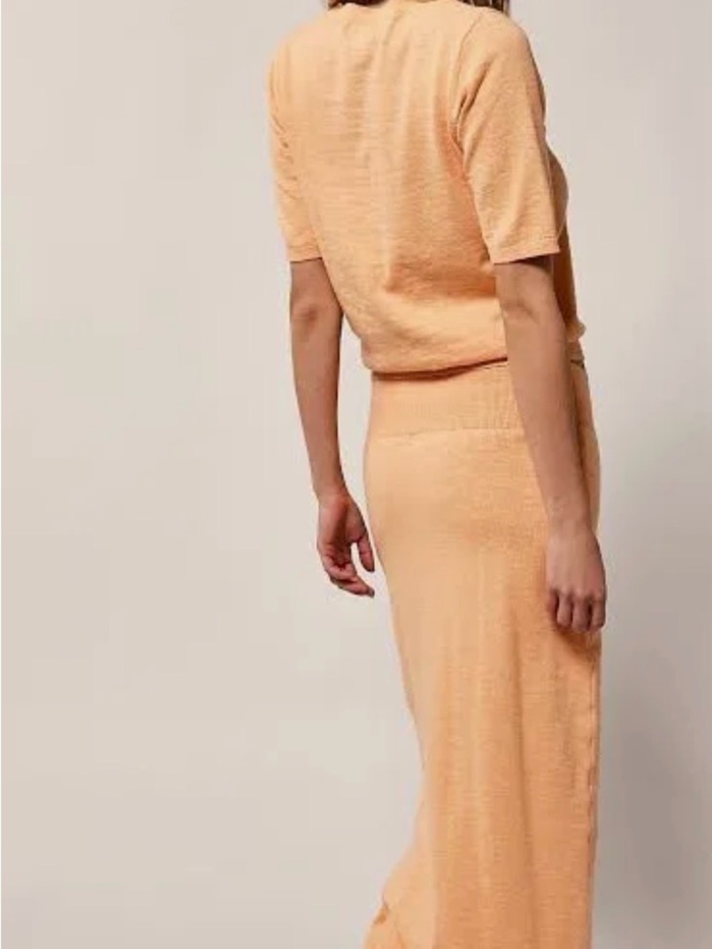 Women's free people peach Knit Midi Skirt sweater set - Picture 3 of 3